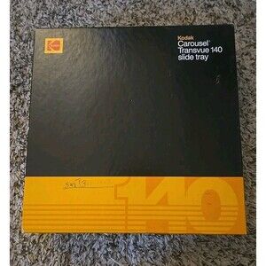 Vintage Kodak Carousel Transvue 140 Slide Tray with Original Box Gray For Slides